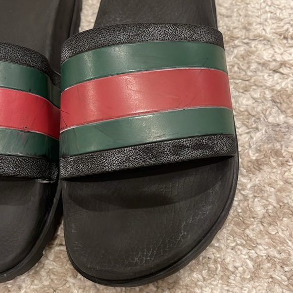 GUCCI MENS WEB RUBBER SLIDE SANDAL size 9 G - Picture 10 of 13